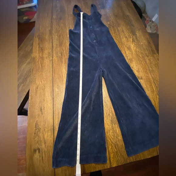 Texture And Thread Madewell Blue Retro Wide Leg Corduroy Overalls Size XS C5 - Picture 6 of 8